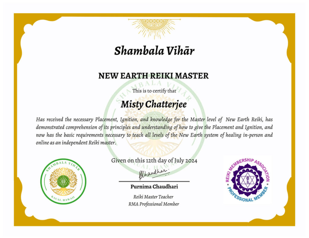 New Earth Reiki Master Certificate