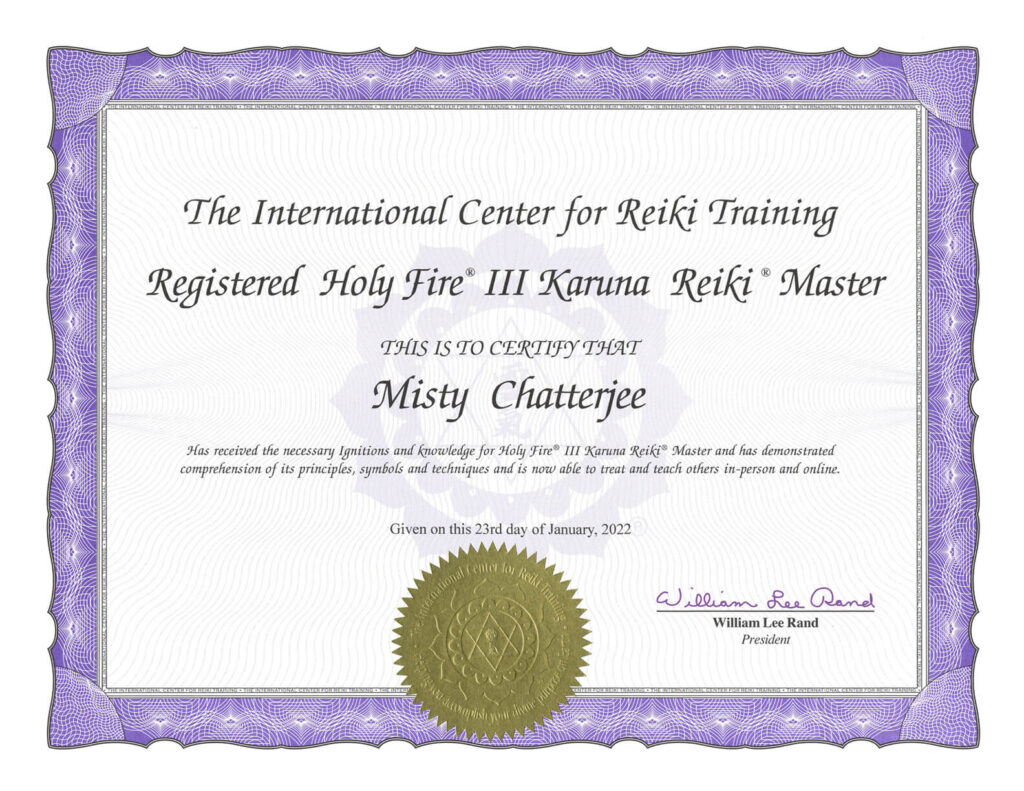 Karuna Reiki Master Certificate
