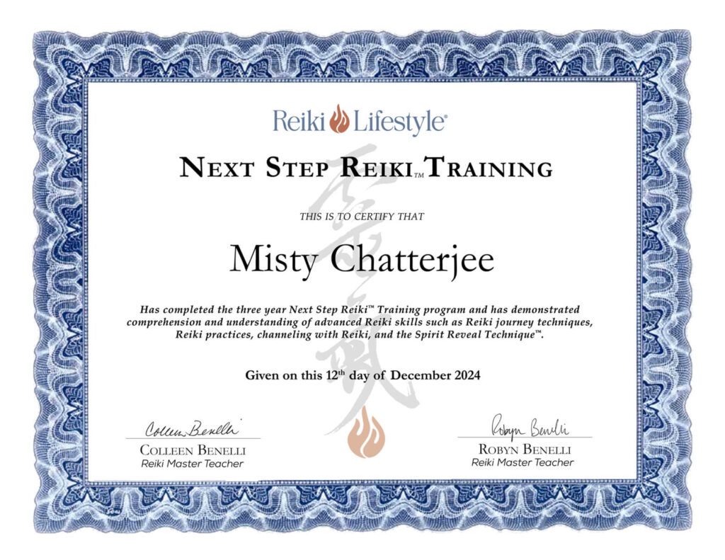 Next Step Reiki Certificate